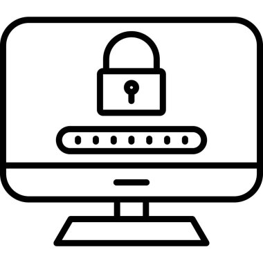 bilgisayar kilidi vektör simgesi