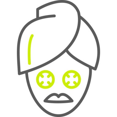 Kadın yüzü ikonu. İnce çizgi çizimi. vektör izole kontur sembolü.