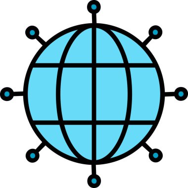 küresel internet bağlantısı simgesi. genel bağlantı internet vektör simgesi rengi düz izole