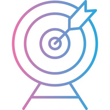 ok hedef vektör simgesi modern ince çizgi illüstrasyonu