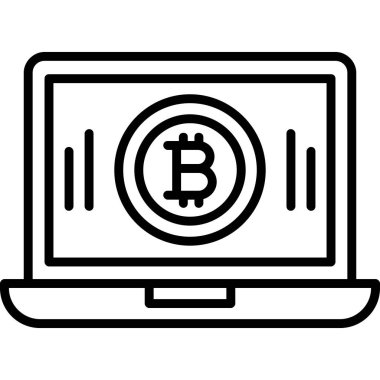 Bitcoin dizüstü bilgisayar simgesi, özet biçimi