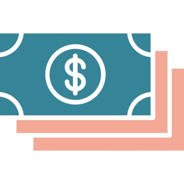 Dolar banknotları düz simge