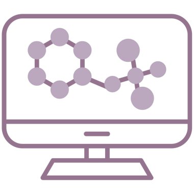 Moleküllü bilgisayar ekranı