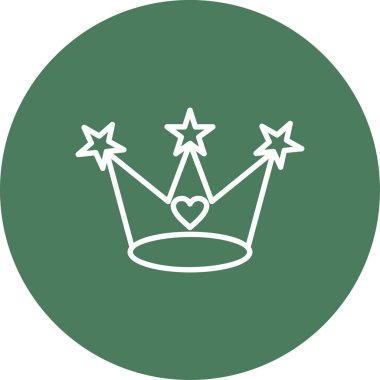 Taç vektör simgesi. biçim çift renkli düz yuvarlak sembol, eko yeşil ve gri renkler, yuvarlak açılar, beyaz arkaplan