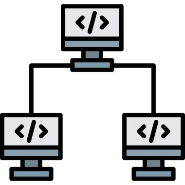 Sunucu. Web simgesi basit illüstrasyon