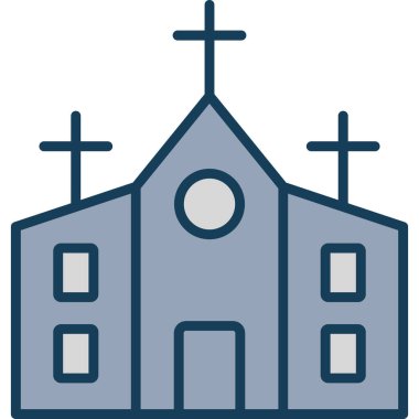 kilise renkli vektör simgesi.