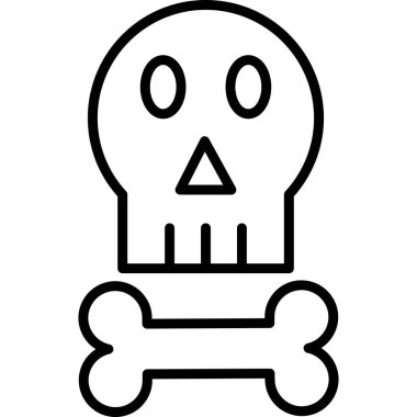 kafatası simgesi. Web için kafatası vektör simgelerinin özet çizimi