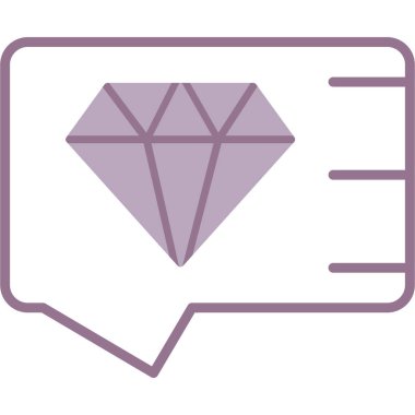 Elmas. Web simgesi basit illüstrasyon