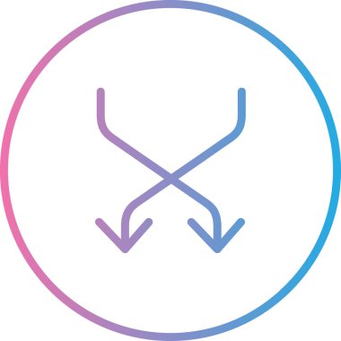 Benzersiz ok vektör çizgisi simgesi