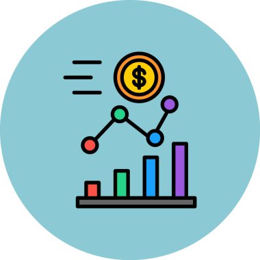 iş grafiği ikon vektör illüstrasyonu