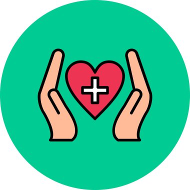 Kalp. Web simgesi basit illüstrasyon