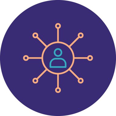 Benzersiz erkek kullanıcı vektör çizgisi simgesi