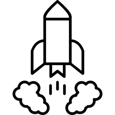 Roket. Web simgesi basit tasarım