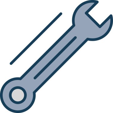 tornavida anahtarı tamir simgesi doldurulmuş ana hatlar biçiminde