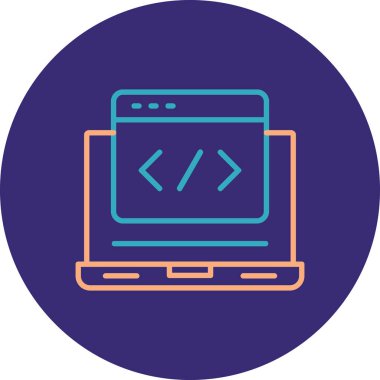 Bilgisayar. Basit illüstrasyon, modern biçim