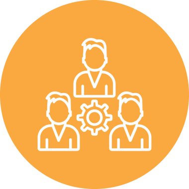 İş dünyası takım ikonu. İnce çizgi vektör çizimi.