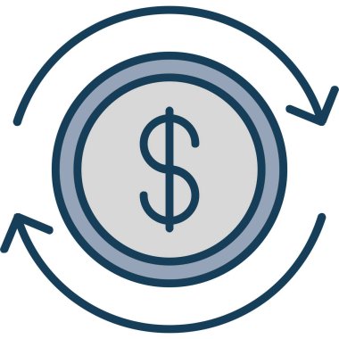 Dolar. Web simgesi basit illüstrasyon