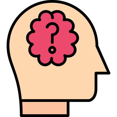 Beyin beyin beyin ikonu - ana hatlarıyla doldurulmuş