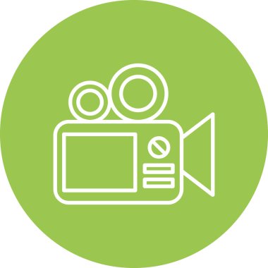 Film kamerası vektör simgesi. düz biçim tasarımı