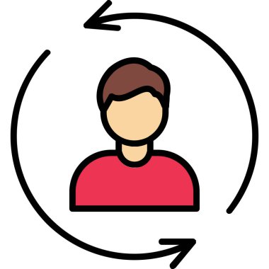 kullanıcı simgesi. Web için insan vektör simgelerinin özet çizimi