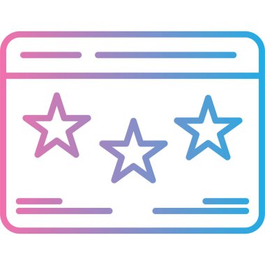 Reyting renk ikon vektörlü yıldız. Yıldızlı yıldız. izole edilmiş sınır sembolü çizimi