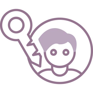 Kırık kafalı adam anahtar çizgisi biçim vektör tasarımına sahip