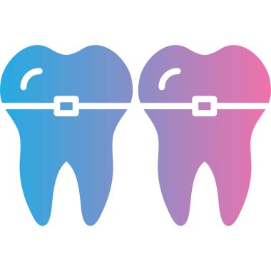 Beyaz arkaplanda mavi diş teli simgesi izole edildi. Diş dişleri. Diş telleri. Diş bakımı. Diş telleri. Diş telleri. soyut düz rasgele