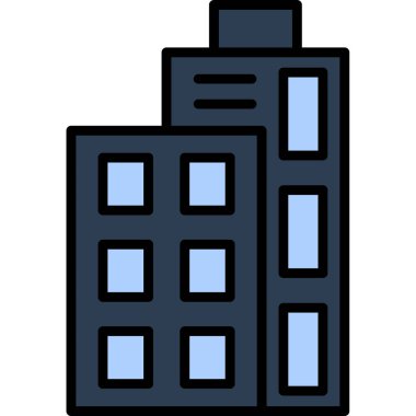 Bina. Web simgesi basit illüstrasyon