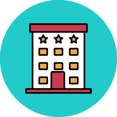 Otel ikon vektörü. özet çizimi