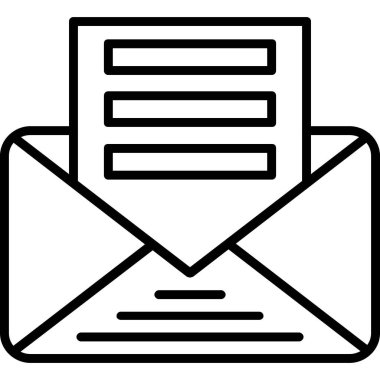 e-posta zarfı simgesi ana hat biçiminde