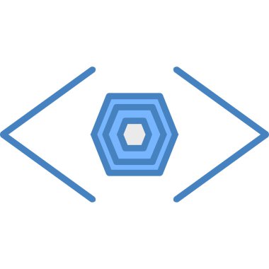 Altıgen simgesi, izometrik 3 boyutlu