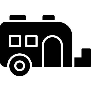 Kamp karavan simgesi, basit tarzı