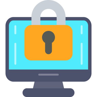 güvenlik veri koruma simgesi düz biçimli