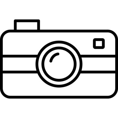fotoğraf makinesi ikonu ana hatlı vektör. dijital kamera. dijital fotoğraf