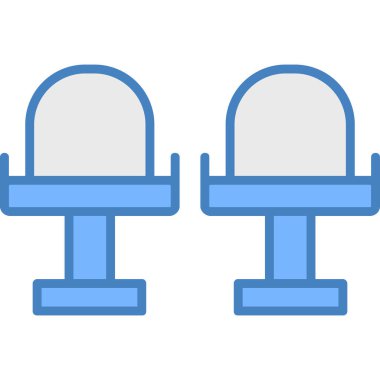 iki sandalye simgesi, basit vektör çizimi