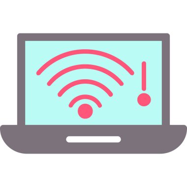 wifi sinyal vektör çizim tasarım ile dizüstü bilgisayar