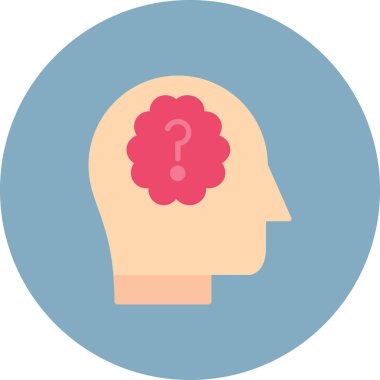 Düşünce ikonu. Web için düşünme vektörü simgelerinin basit çizimi