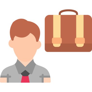 evrak çantası düz vektör simgesi