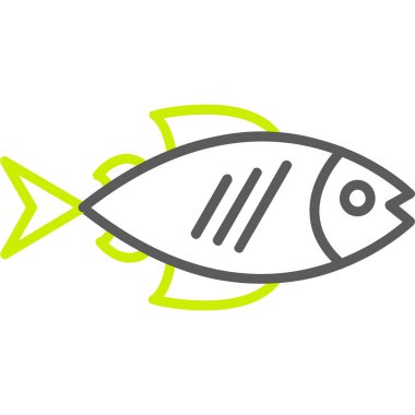 Web ve mobil uygulaması tasarım, balık logo kavramı için beyaz arka plan üzerinde izole balık simge vektör