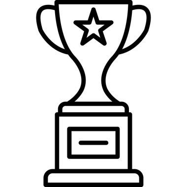 Kupa birincisi ikonu. Beyaz arkaplanda izole edilmiş web tasarımı için kazanan fincan vektör simgesi