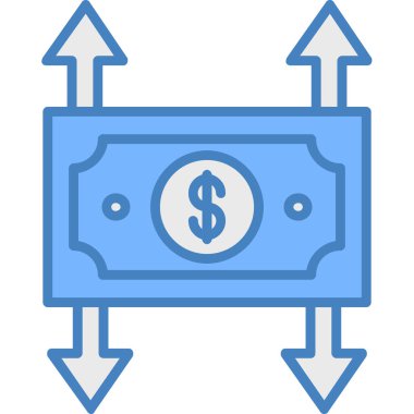 Para akışı dolar simgesi - taslak biçimi