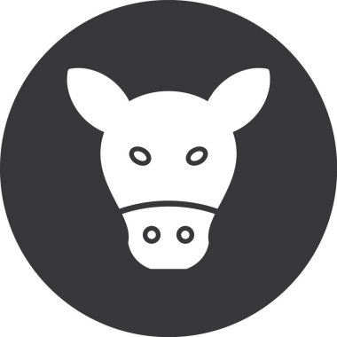 Arka planda izole edilmiş basit moda inek simgesi.