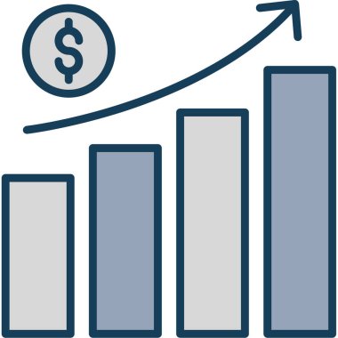 Büyüme grafiği simgesi - taslak biçimi