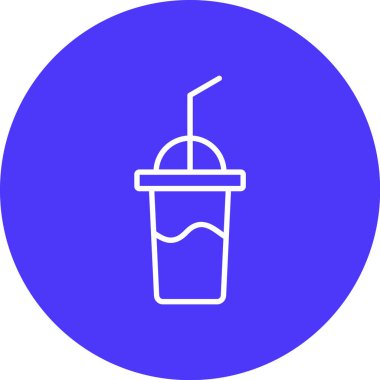 Kamış simgesi olan bir bardağın vektör çizimi