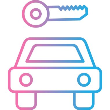 Otomatik servis otomobil simgesi taslak biçimi