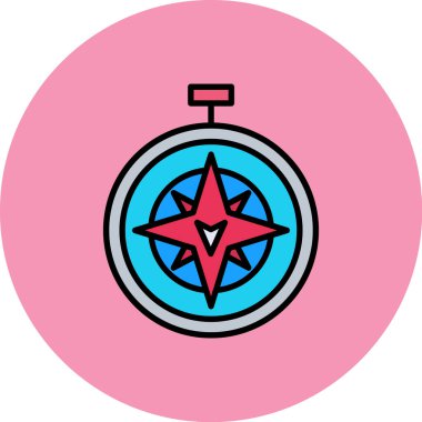 Pusula. Web simgesi basit illüstrasyon