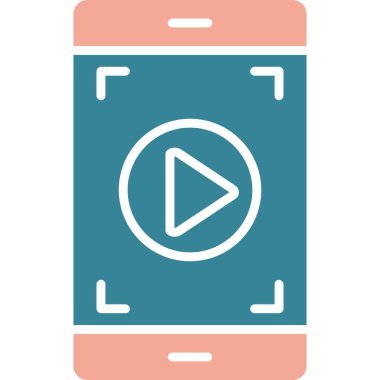 Oynat düğmesi vektör illüstrasyon tasarımlı akıllı telefon