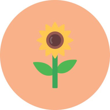 bir çiçeğin düz simge tasarımı.