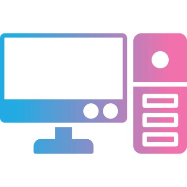bilgisayar monitörü web simgesi, basit vektör illüstrasyonu
