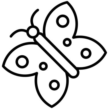 Kelebek. Web simgesi basit illüstrasyon